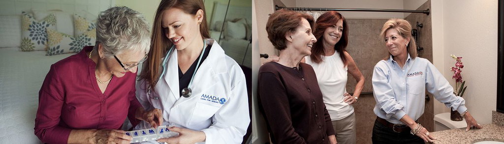 Caregiver with a senior