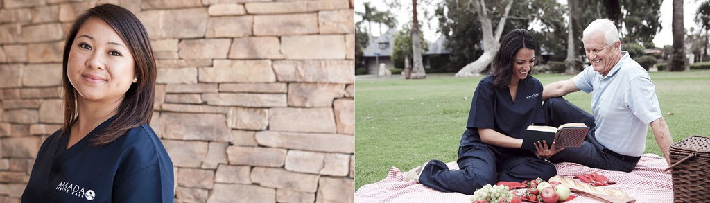 Caregiver with a senior